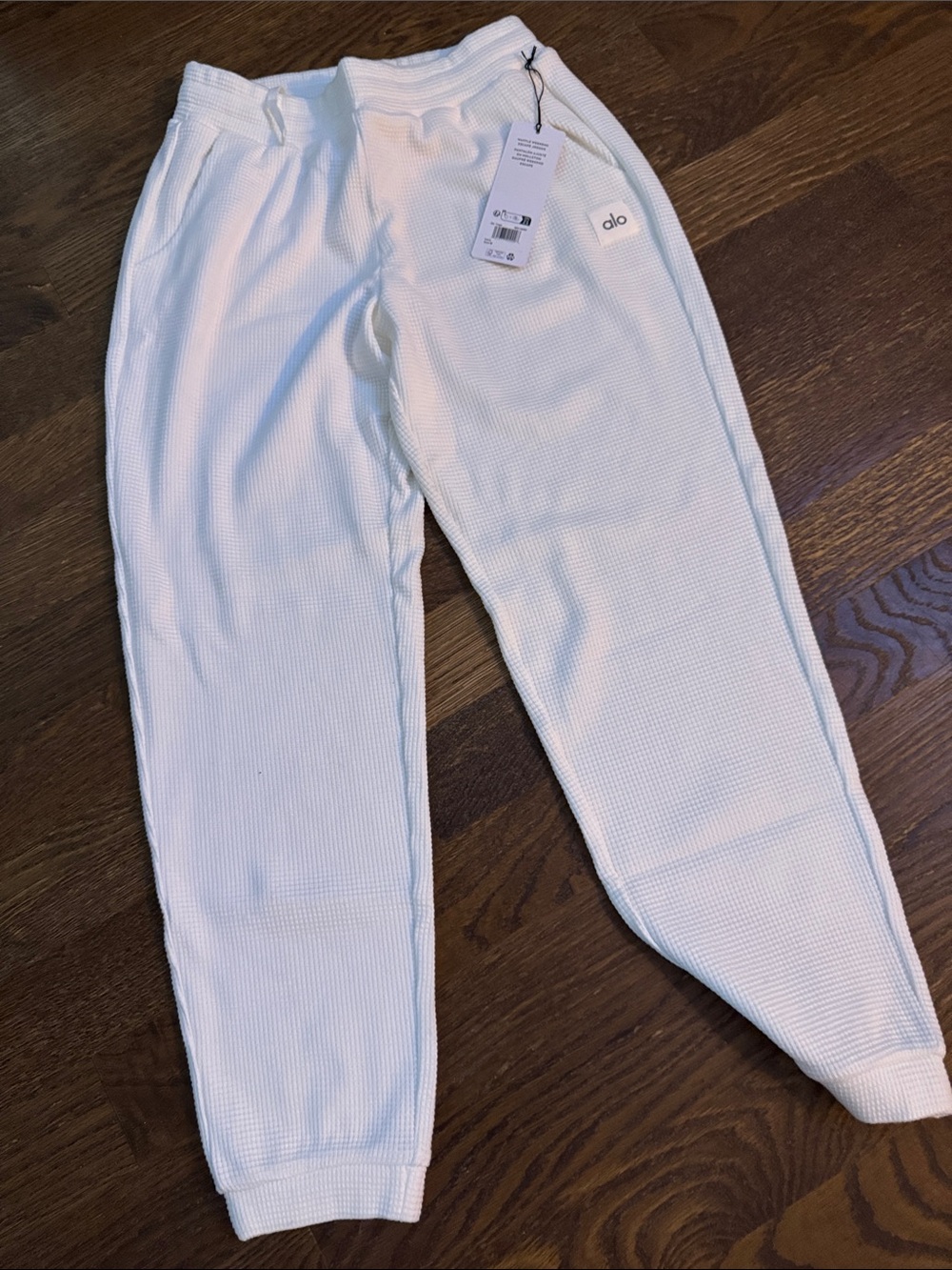 ALO Yoga White Waffle Joggers